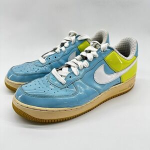 Vintage Nike Air Force 1 Low Pixie Shoes Mens Size 10.5 Blue Lime 312945-412
